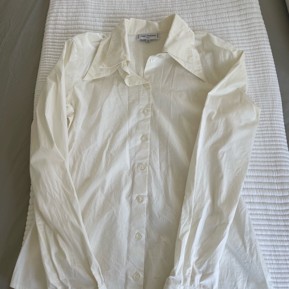 Anne Fontaine Cream Collared Shirt